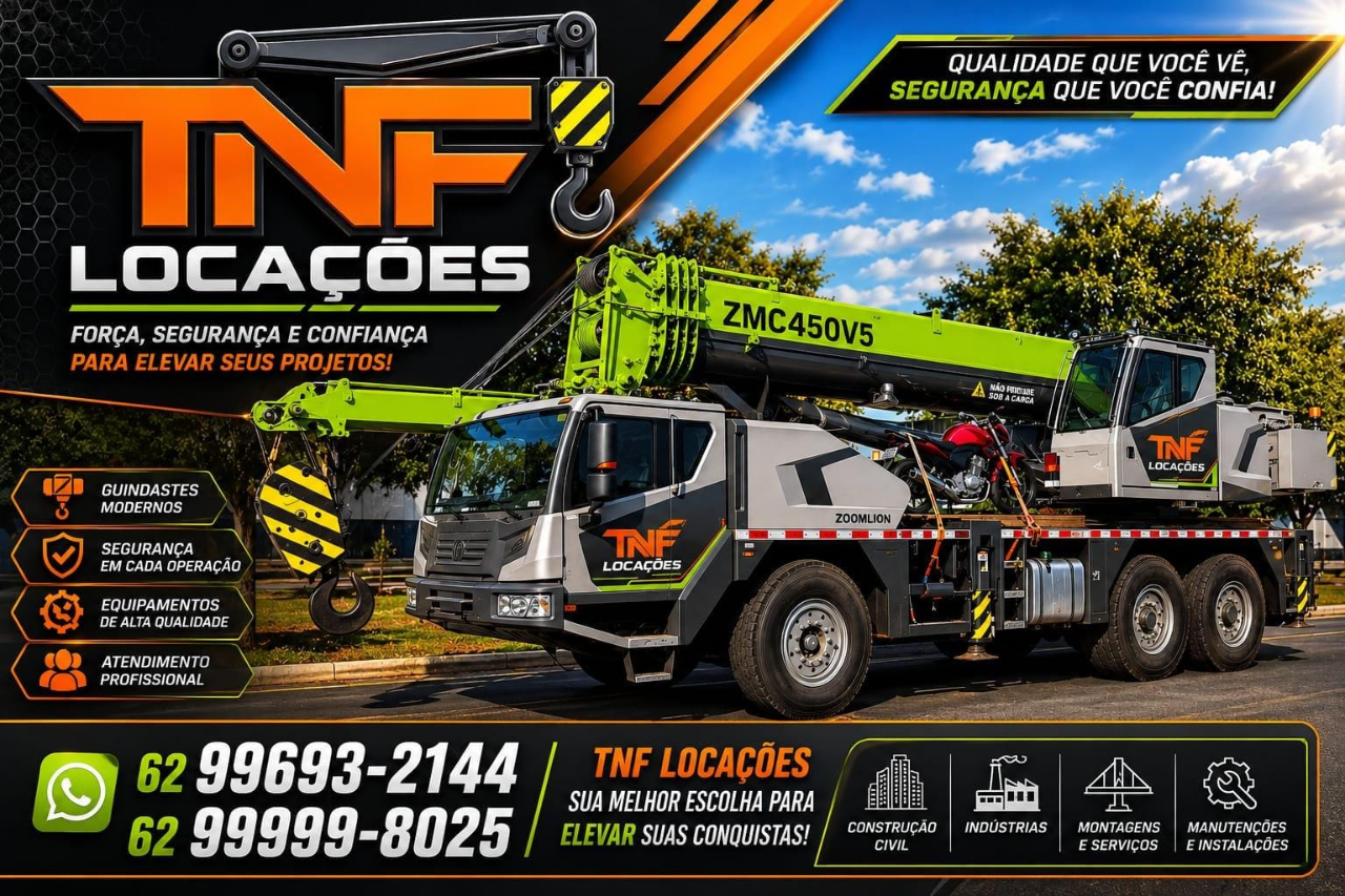 TNF Locações — Força, segurança e confiança para elevar seus projetos